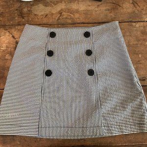 Navy and White Seersucker Urban Outfitters Skirt